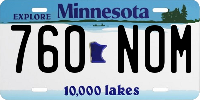 MN license plate 760NOM