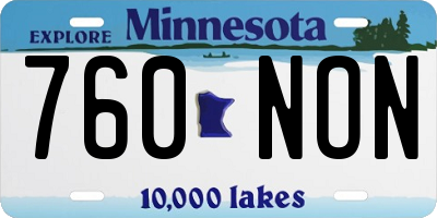 MN license plate 760NON