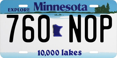 MN license plate 760NOP