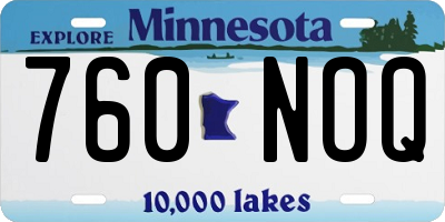MN license plate 760NOQ