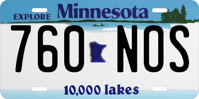 MN license plate 760NOS