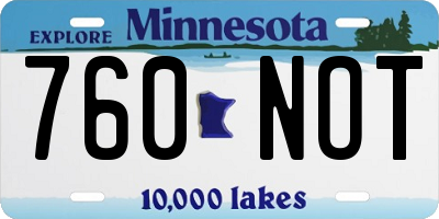 MN license plate 760NOT