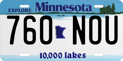 MN license plate 760NOU