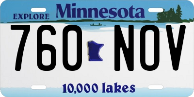 MN license plate 760NOV