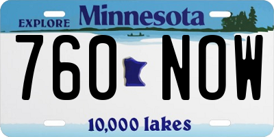 MN license plate 760NOW