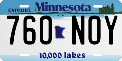 MN license plate 760NOY