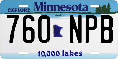 MN license plate 760NPB