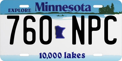 MN license plate 760NPC