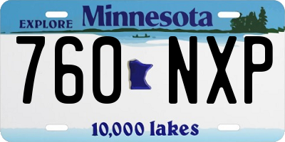 MN license plate 760NXP