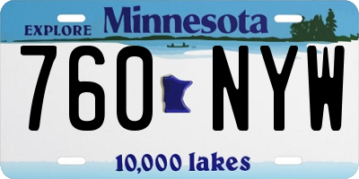 MN license plate 760NYW
