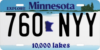 MN license plate 760NYY