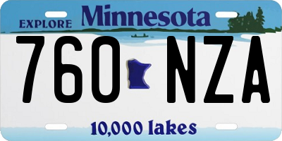 MN license plate 760NZA