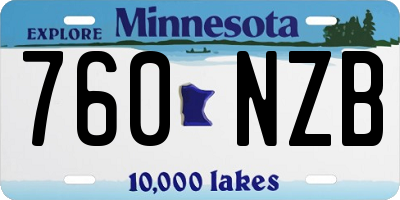MN license plate 760NZB