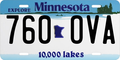 MN license plate 760OVA