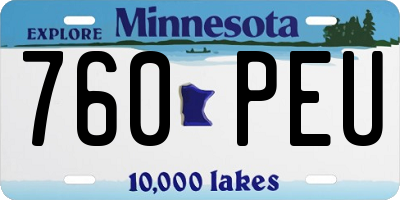 MN license plate 760PEU
