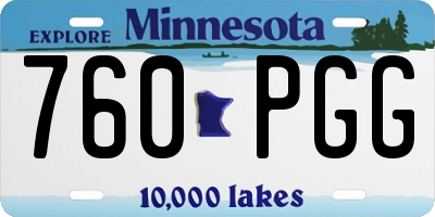MN license plate 760PGG
