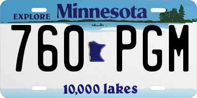 MN license plate 760PGM
