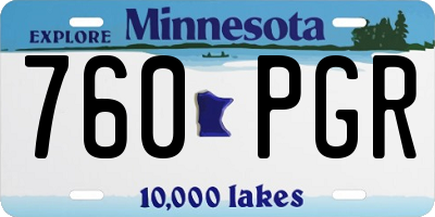 MN license plate 760PGR
