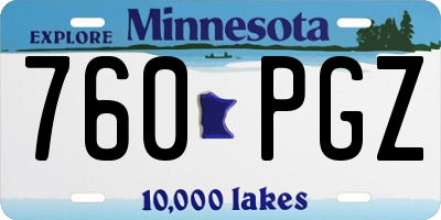 MN license plate 760PGZ