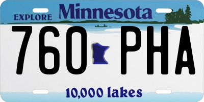 MN license plate 760PHA