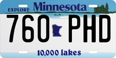 MN license plate 760PHD