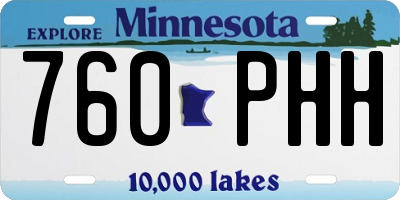 MN license plate 760PHH