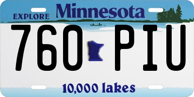 MN license plate 760PIU