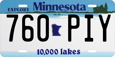 MN license plate 760PIY