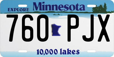 MN license plate 760PJX