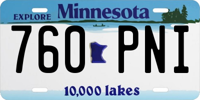 MN license plate 760PNI