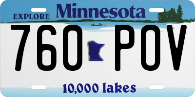 MN license plate 760POV