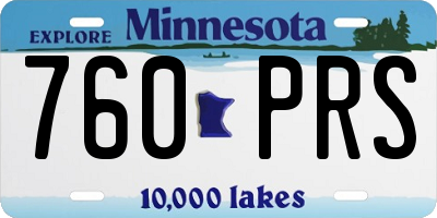 MN license plate 760PRS