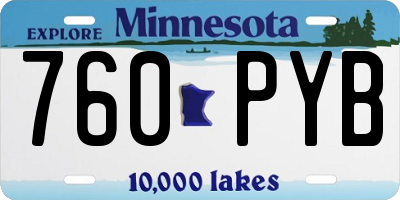 MN license plate 760PYB