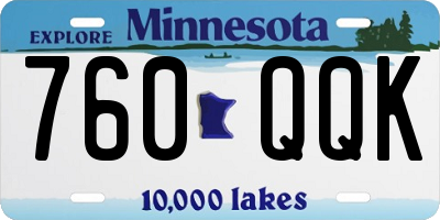 MN license plate 760QQK