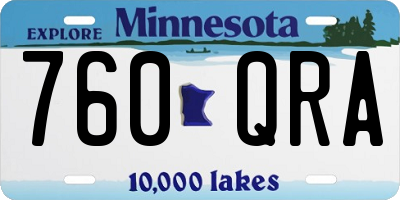 MN license plate 760QRA