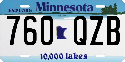 MN license plate 760QZB