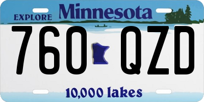 MN license plate 760QZD