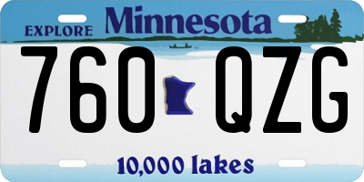 MN license plate 760QZG