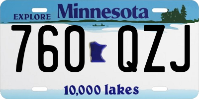 MN license plate 760QZJ