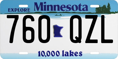 MN license plate 760QZL