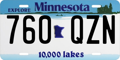 MN license plate 760QZN