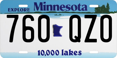 MN license plate 760QZO