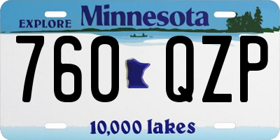 MN license plate 760QZP