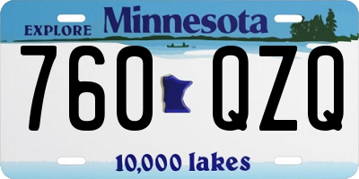 MN license plate 760QZQ