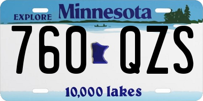 MN license plate 760QZS