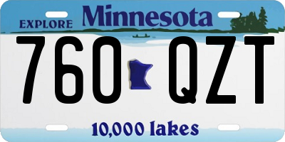 MN license plate 760QZT