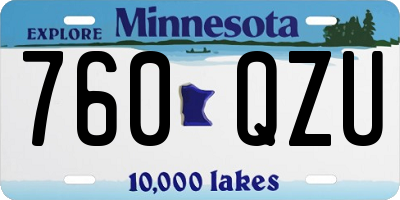 MN license plate 760QZU