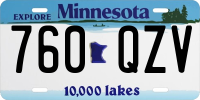 MN license plate 760QZV