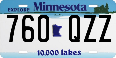MN license plate 760QZZ