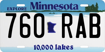 MN license plate 760RAB